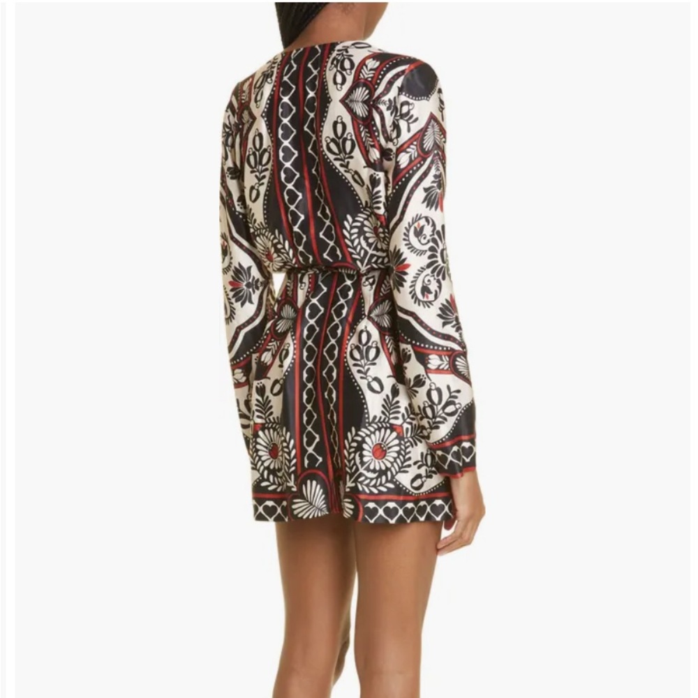 Farm Rio Passion Scarf Print Wrap Mini Dress Women's Medium New with Tags - Picture 2 of 14